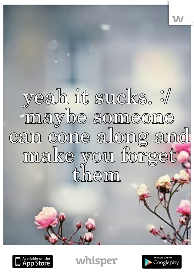 yeah it sucks. :/ maybe someone can cone along and make you forget them 