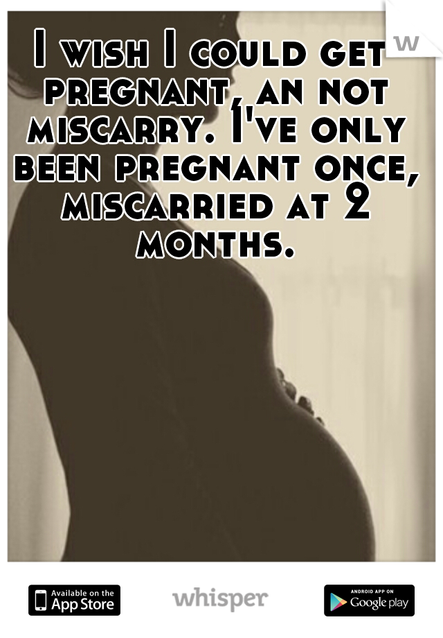 I wish I could get pregnant, an not miscarry. I've only been pregnant once, miscarried at 2 months.