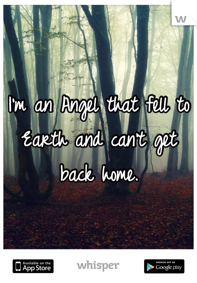 I'm an Angel that fell to Earth and can't get back home.