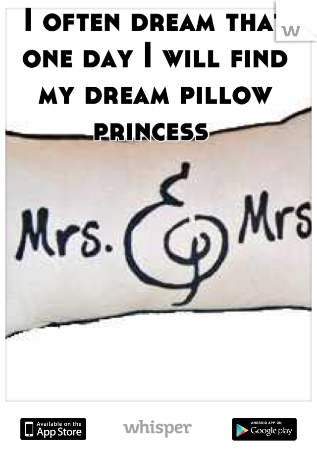 I often dream that one day I will find my dream pillow princess 