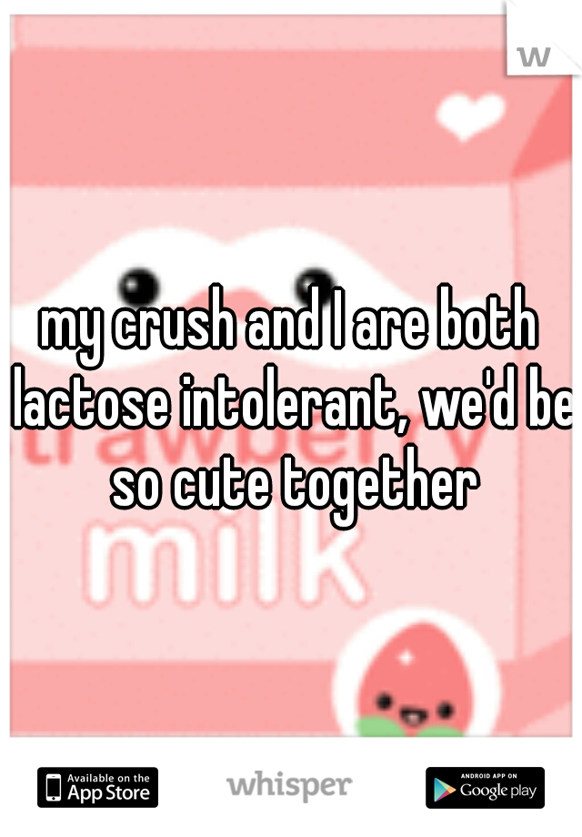 my crush and I are both lactose intolerant, we'd be so cute together