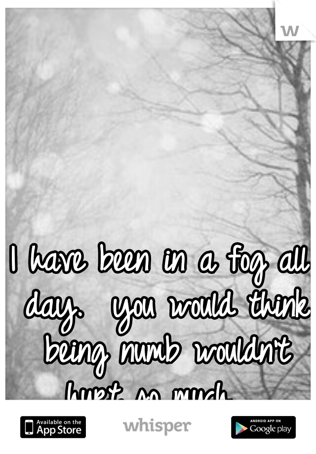 I have been in a fog all day.  you would think being numb wouldn't hurt so much.  