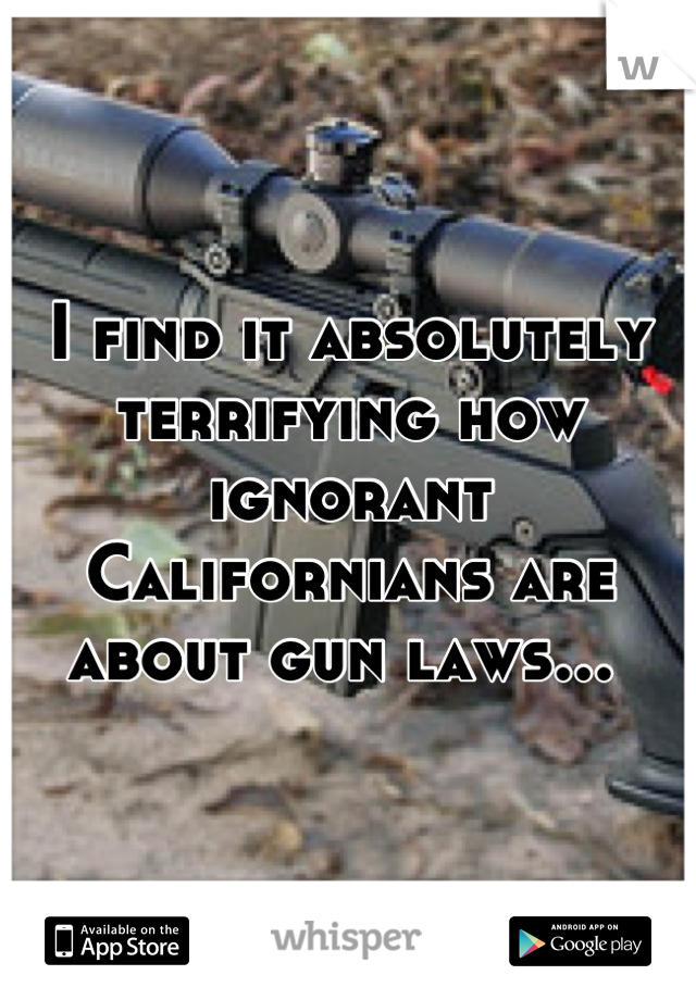 I find it absolutely terrifying how ignorant Californians are about gun laws... 