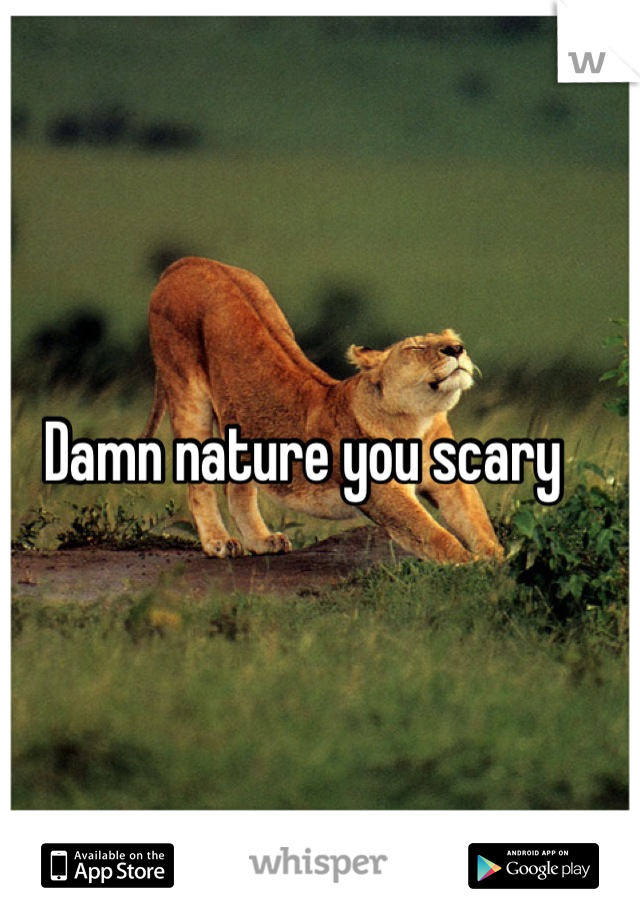 Damn nature you scary   
