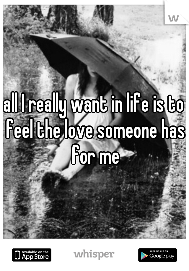 all I really want in life is to feel the love someone has for me