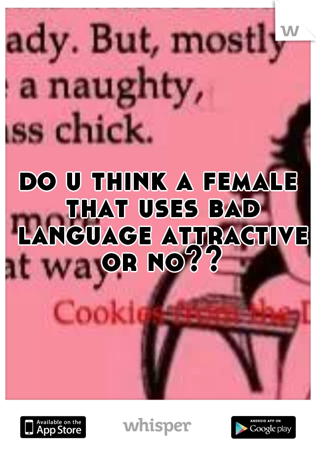 do u think a female that uses bad language attractive or no??