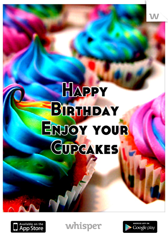 Happy
Birthday
Enjoy your 
Cupcakes