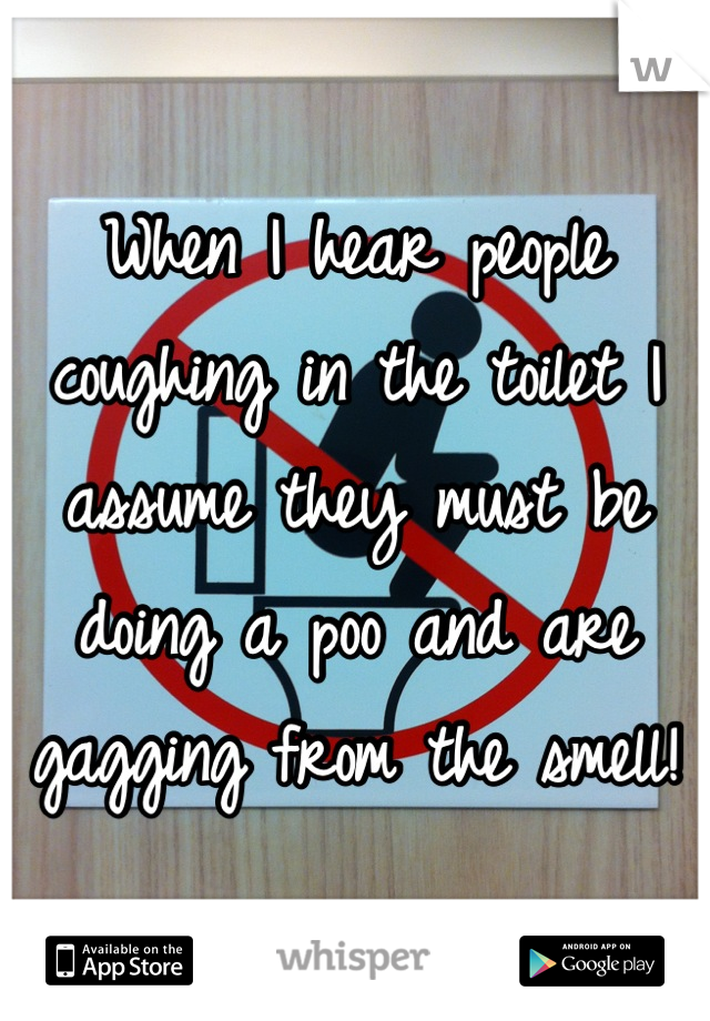 When I hear people coughing in the toilet I assume they must be doing a poo and are gagging from the smell!