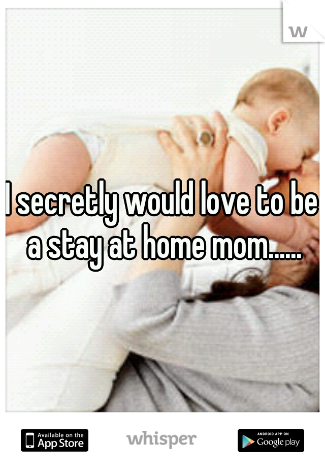 I secretly would love to be a stay at home mom......
