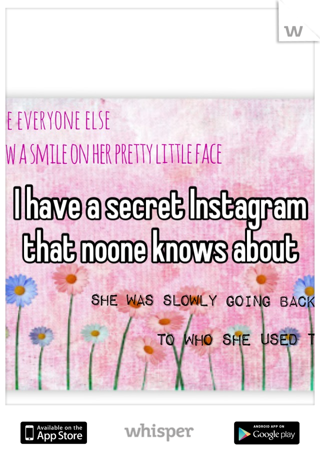 I have a secret Instagram that noone knows about