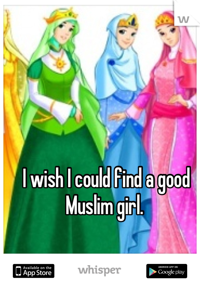 I wish I could find a good Muslim girl. 