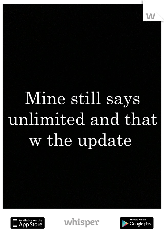 Mine still says unlimited and that w the update 