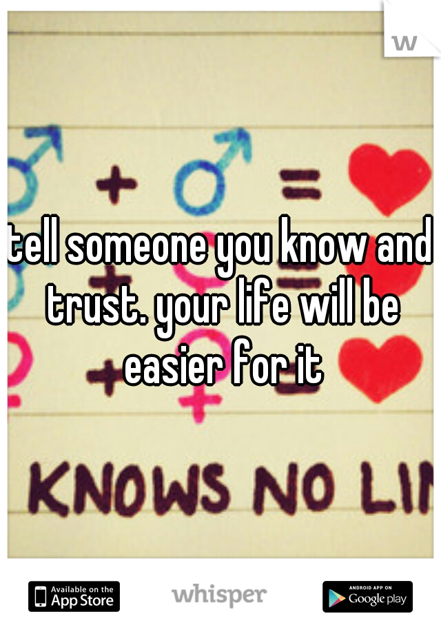 tell someone you know and trust. your life will be easier for it