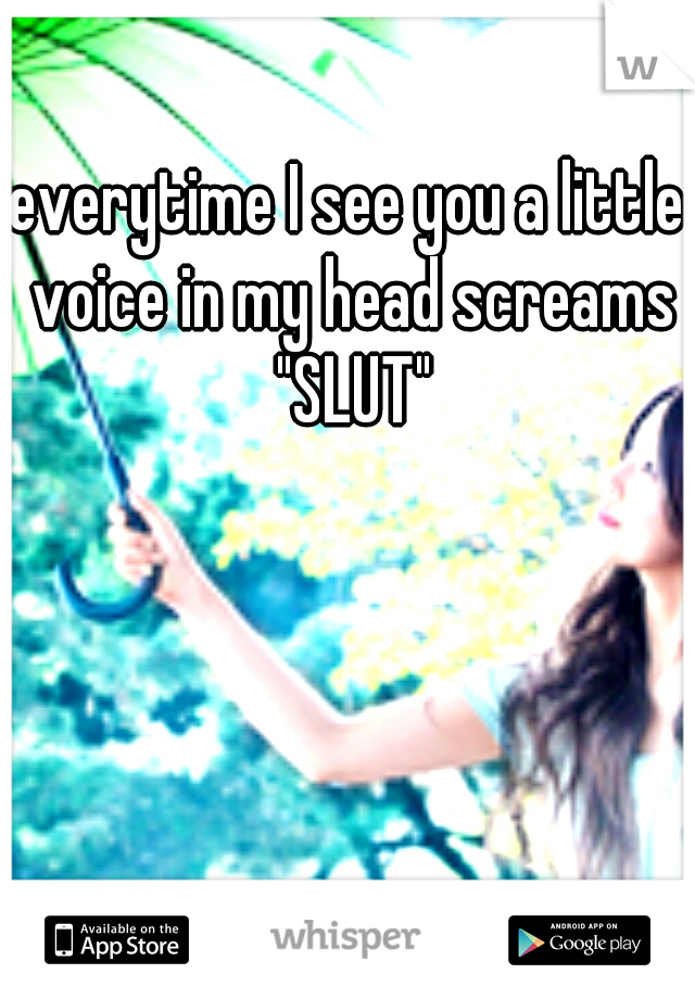 everytime I see you a little voice in my head screams "SLUT"