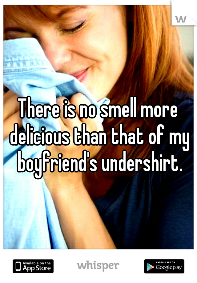 There is no smell more delicious than that of my boyfriend's undershirt.