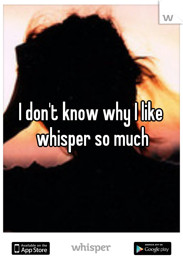 I don't know why I like whisper so much