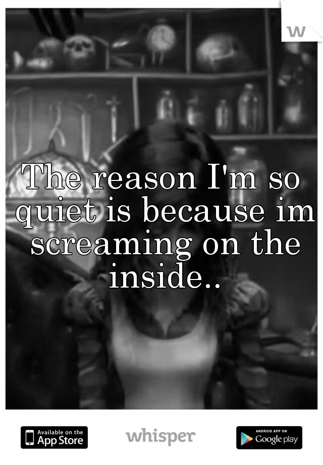 The reason I'm so quiet is because im screaming on the inside..