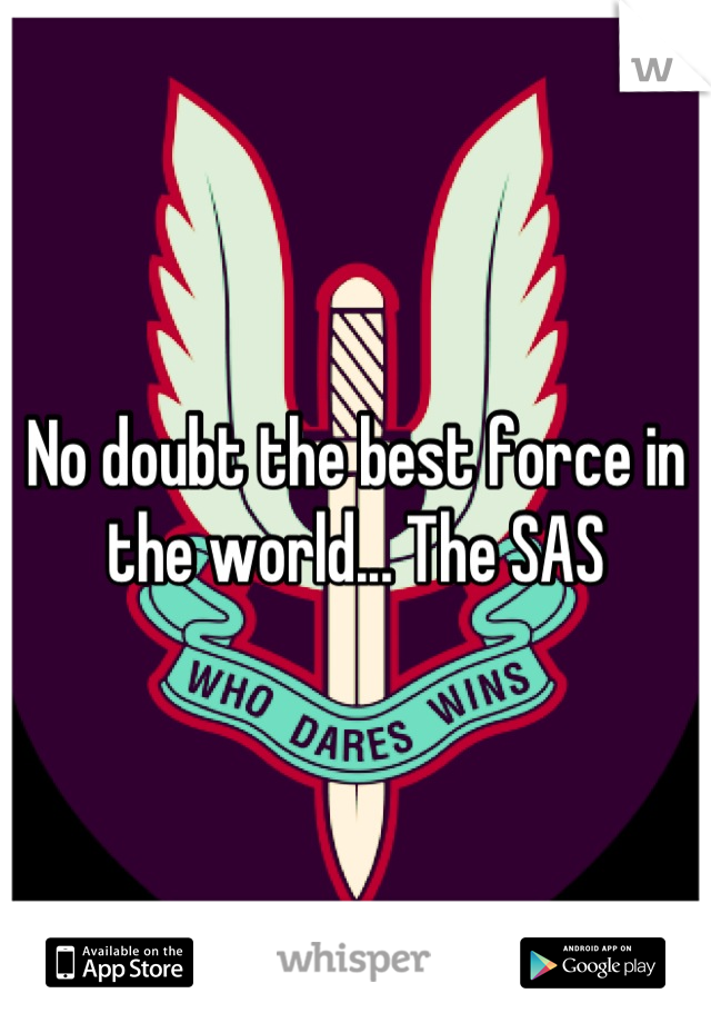 No doubt the best force in the world... The SAS