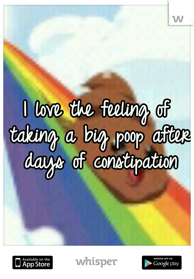 I love the feeling of taking a big poop after days of constipation