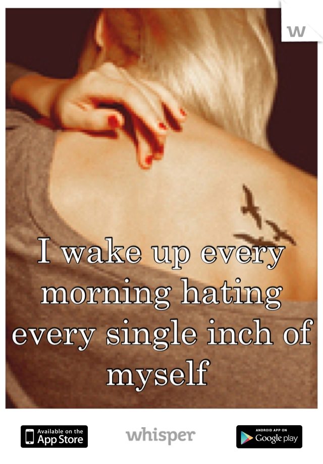 I wake up every morning hating every single inch of myself 