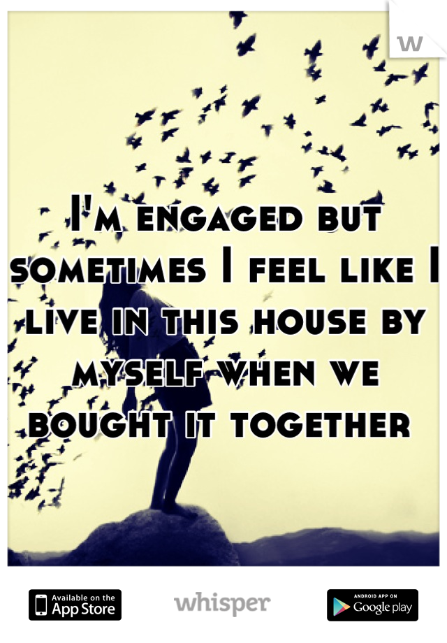 I'm engaged but sometimes I feel like I live in this house by myself when we bought it together 