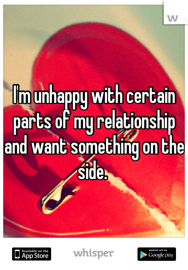 I'm unhappy with certain parts of my relationship and want something on the side. 