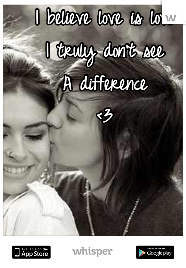 I believe love is love
I truly don't see 
A difference 
<3