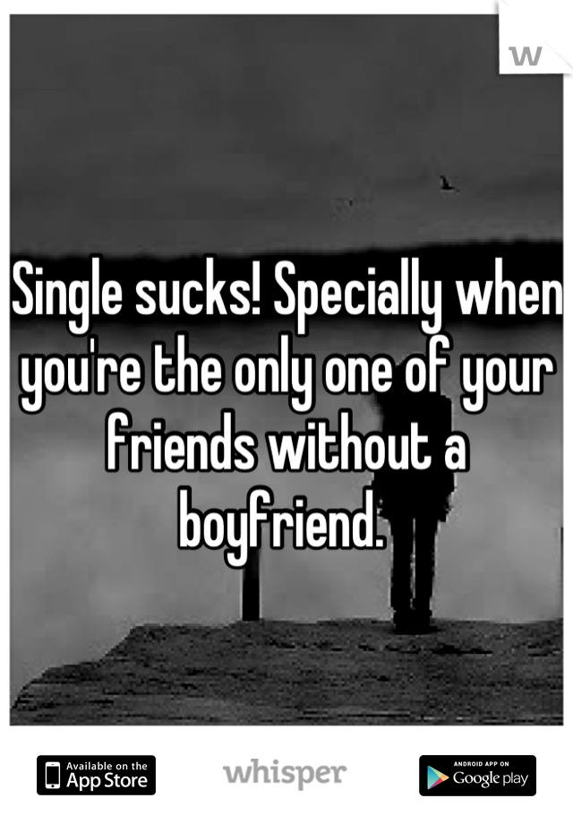 Single sucks! Specially when you're the only one of your friends without a boyfriend. 