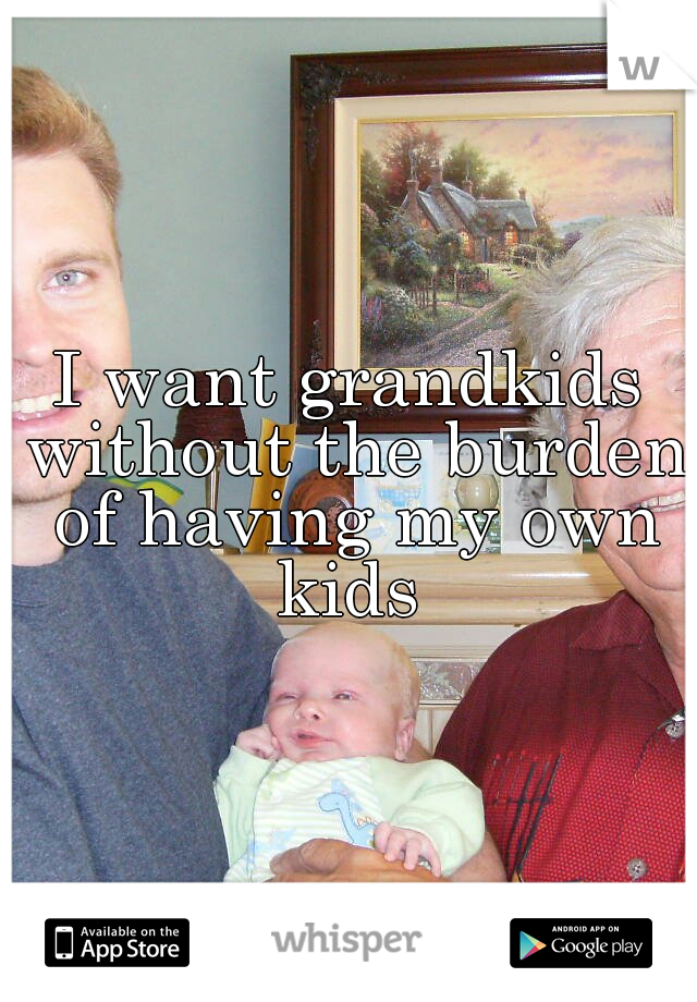 I want grandkids without the burden of having my own kids 