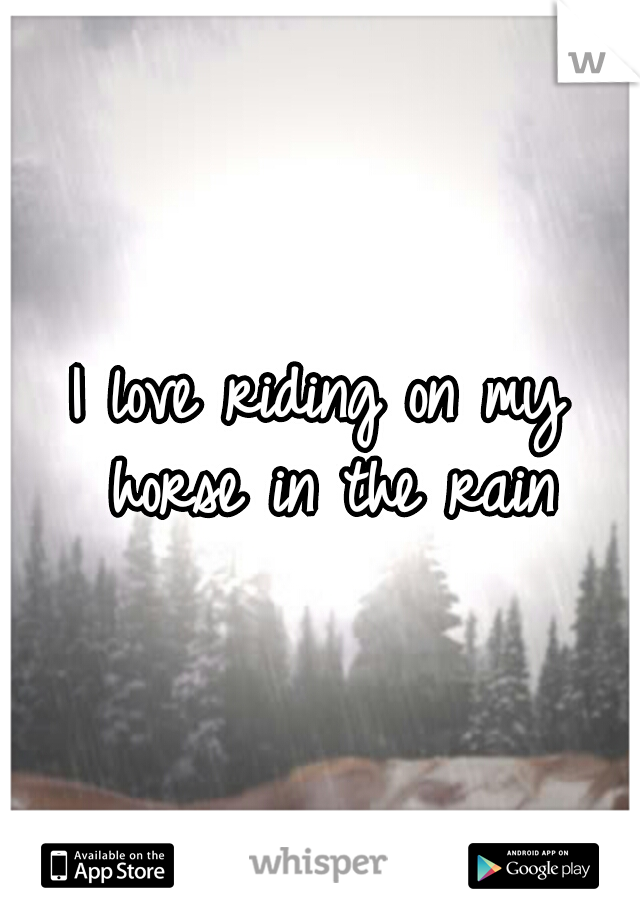 I love riding on my horse in the rain