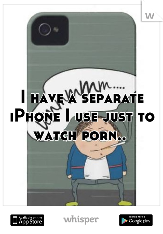 I have a separate iPhone I use just to watch porn.. 