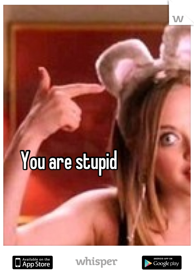 You are stupid