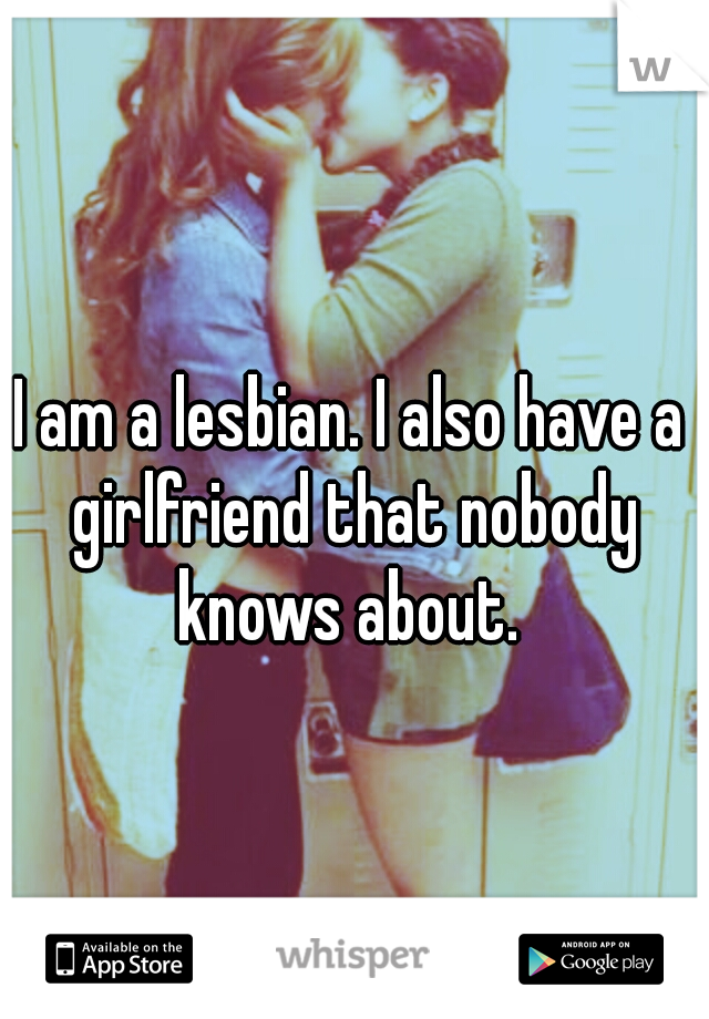 I am a lesbian. I also have a girlfriend that nobody knows about. 