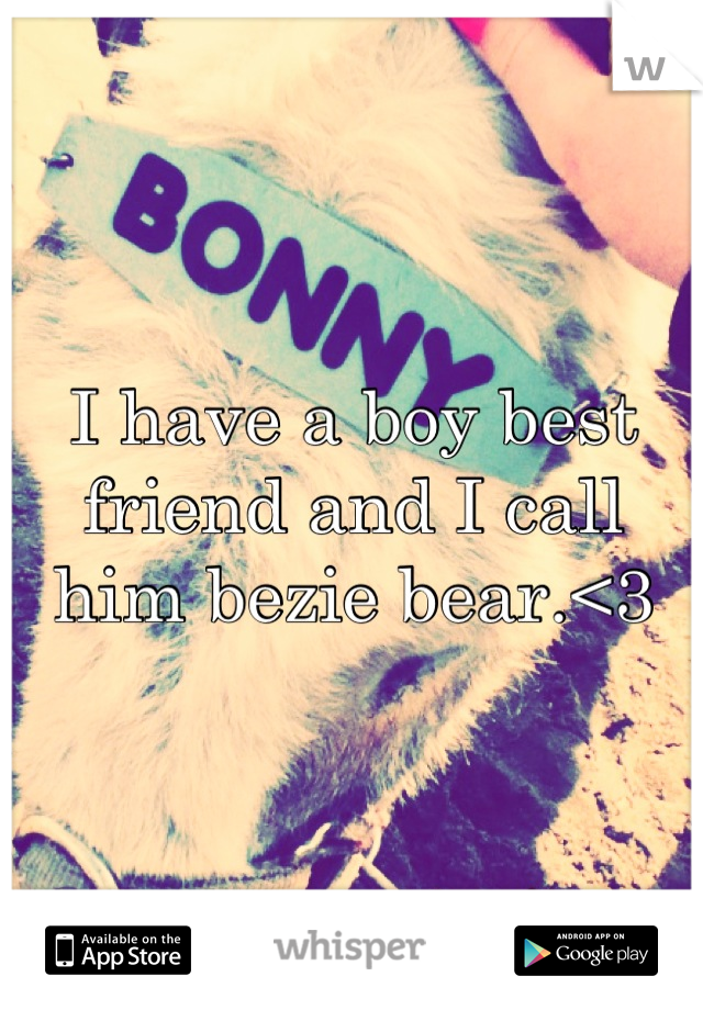 I have a boy best friend and I call him bezie bear.<3