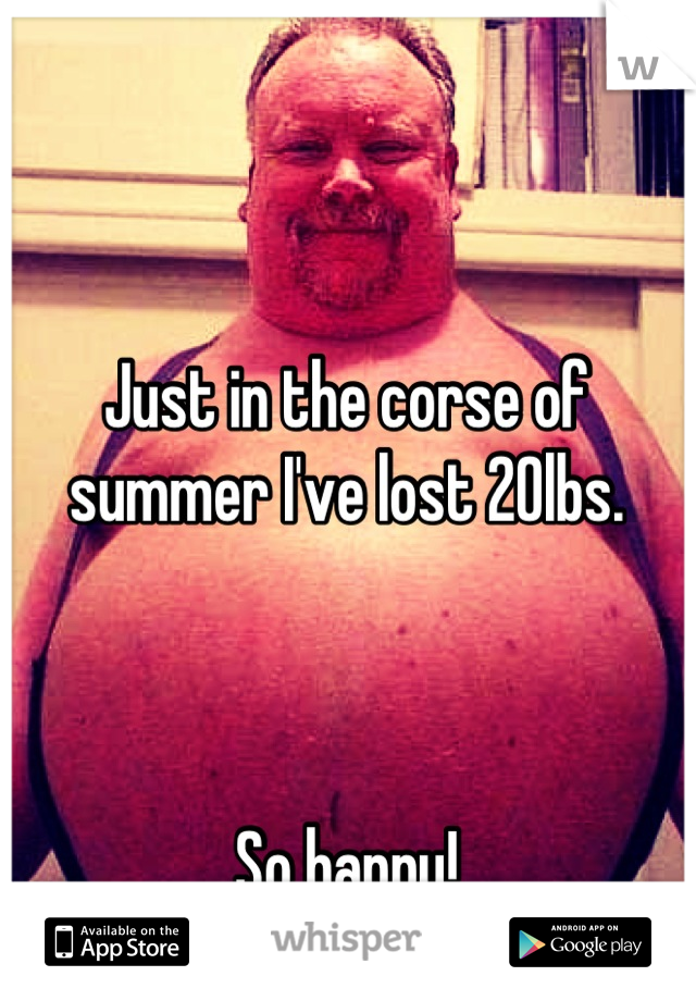 Just in the corse of summer I've lost 20lbs. 



So happy!