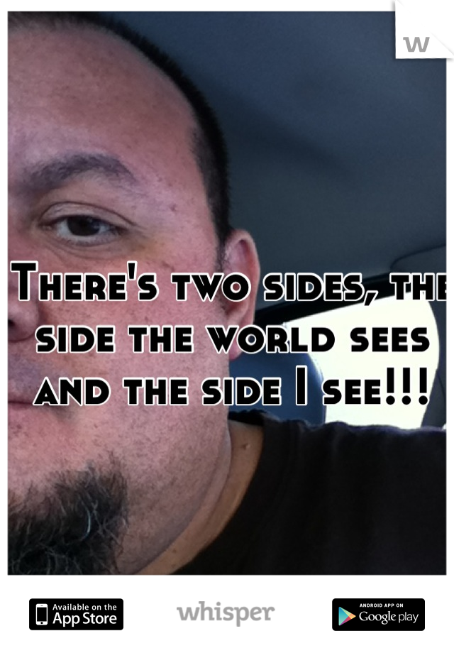 There's two sides, the
side the world sees 
and the side I see!!!