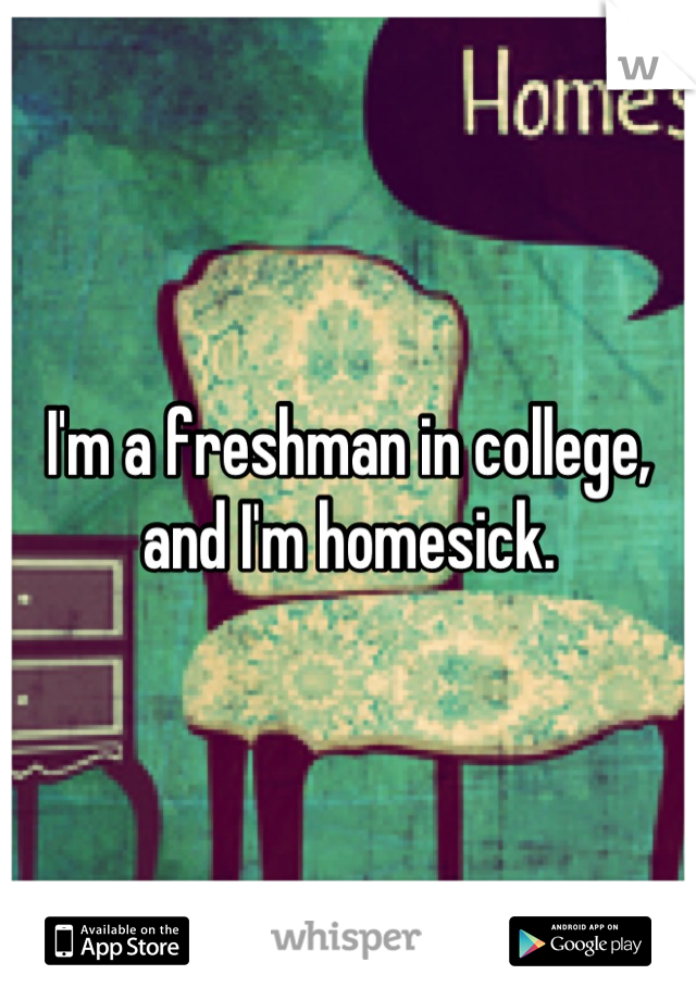 I'm a freshman in college, and I'm homesick.