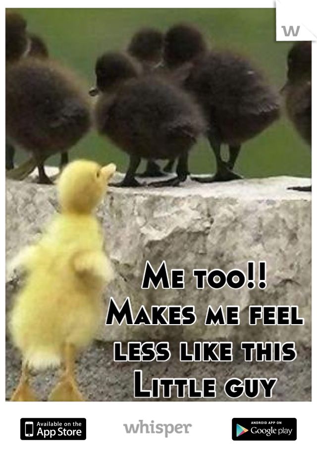 Me too!!
Makes me feel 
less like this 
Little guy