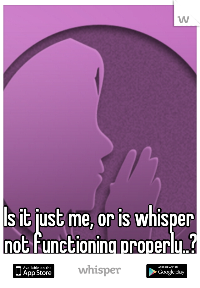 Is it just me, or is whisper not functioning properly..?