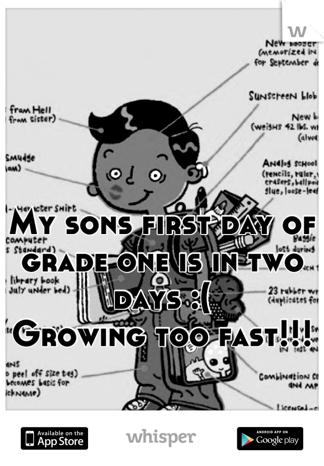 My sons first day of grade one is in two days :(
Growing too fast!!!