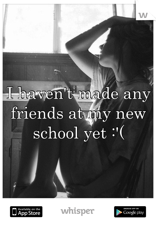 I haven't made any friends at my new school yet :'(