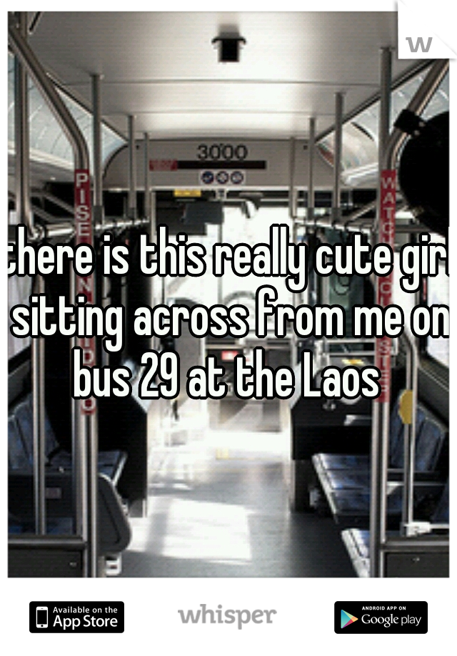 there is this really cute girl sitting across from me on bus 29 at the Laos 