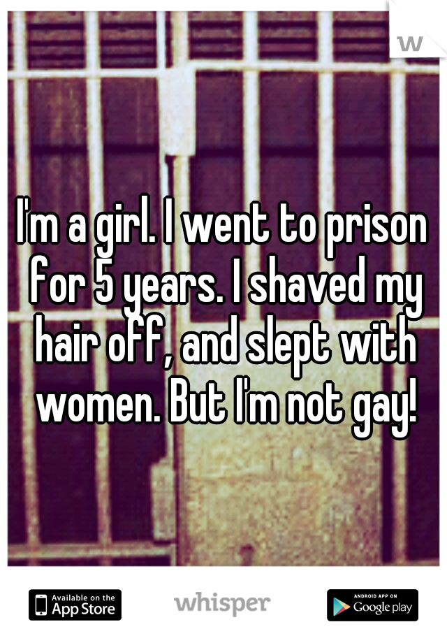 I'm a girl. I went to prison for 5 years. I shaved my hair off, and slept with women. But I'm not gay!