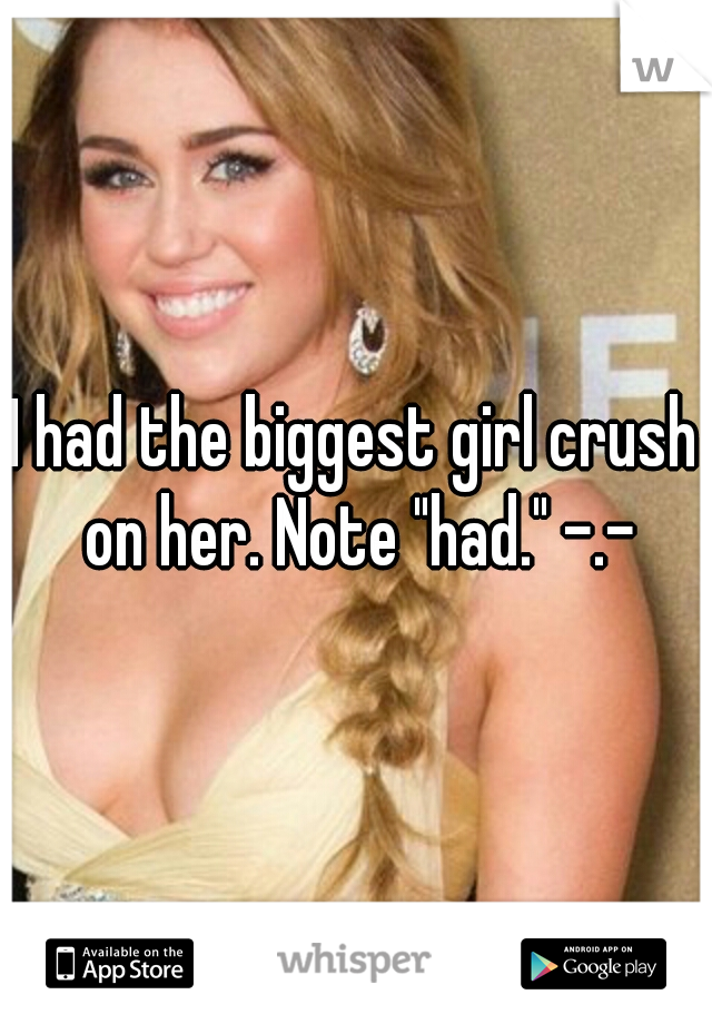 I had the biggest girl crush on her. Note "had." -.-