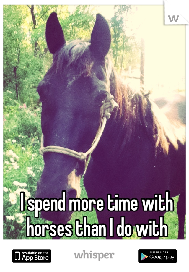 I spend more time with horses than I do with people.