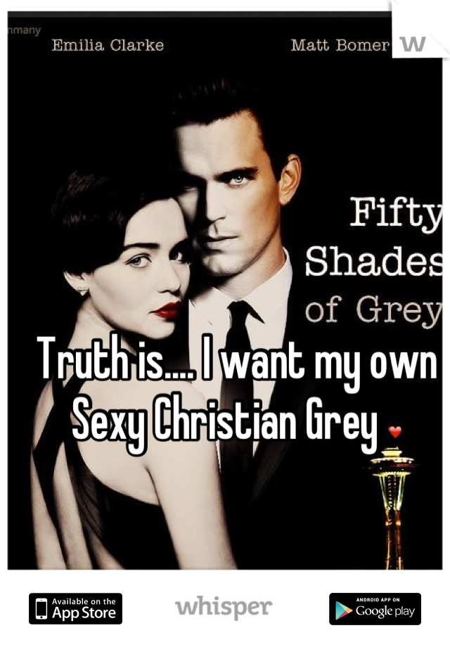 Truth is.... I want my own Sexy Christian Grey ❤