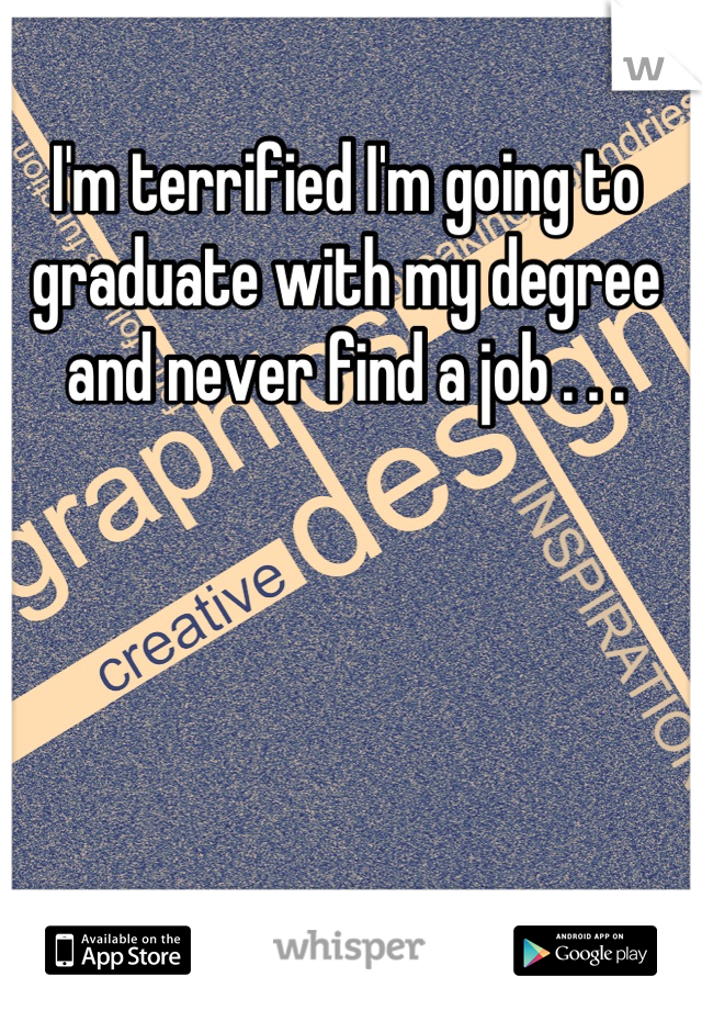 I'm terrified I'm going to graduate with my degree and never find a job . . .