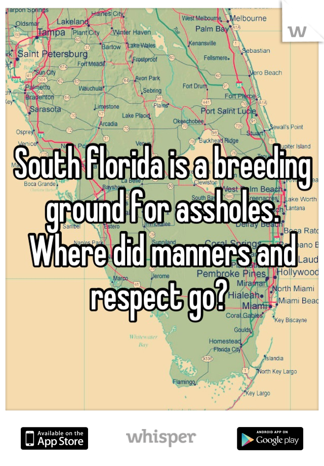 South florida is a breeding ground for assholes. Where did manners and respect go? 