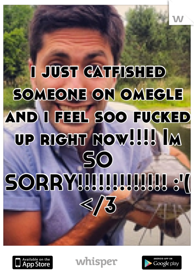 i just catfished someone on omegle and i feel soo fucked up right now!!!! Im SO SORRY!!!!!!!!!!!!! :'( </3