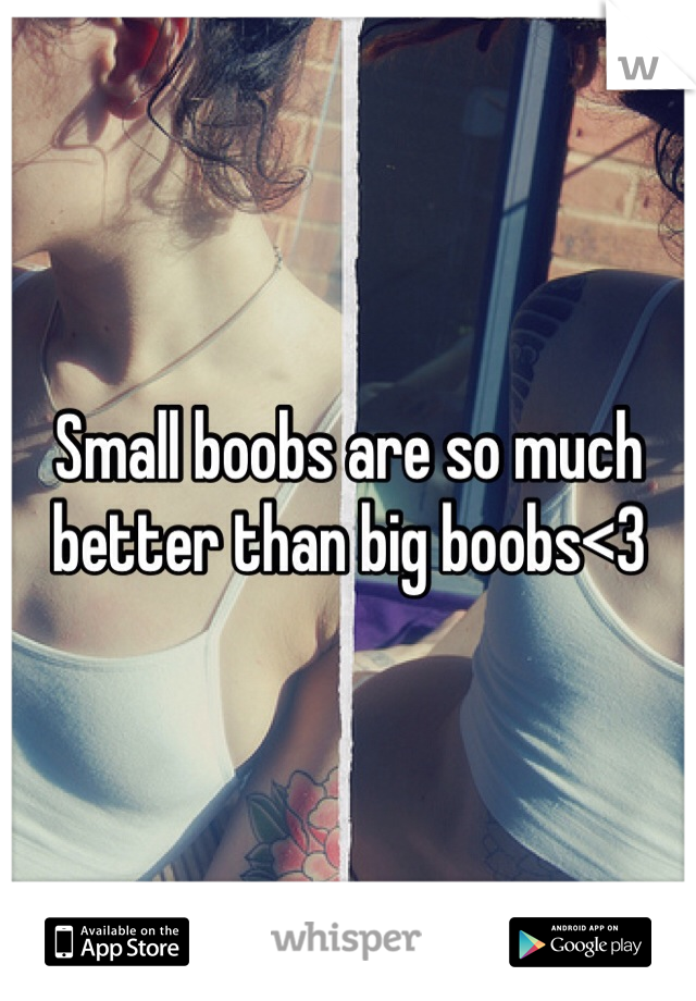 Small boobs are so much better than big boobs<3